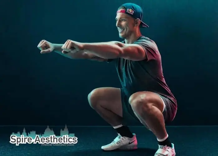 Image of man build leg muscle Alton through exercise