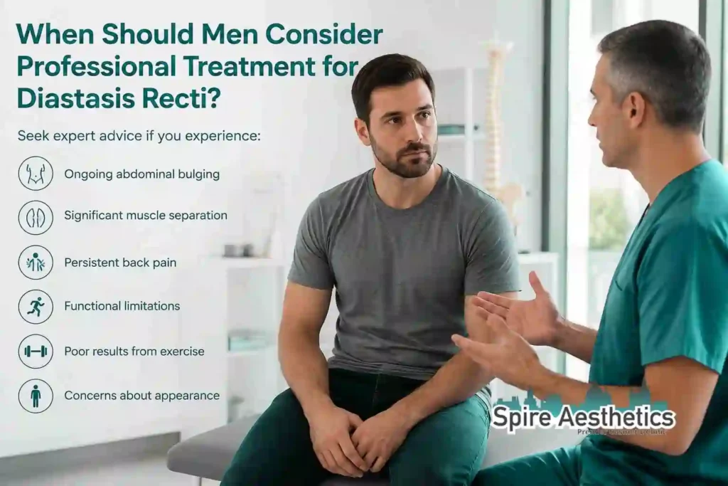 When Should Men Consider Professional Treatment for Diastasis Recti Alton?